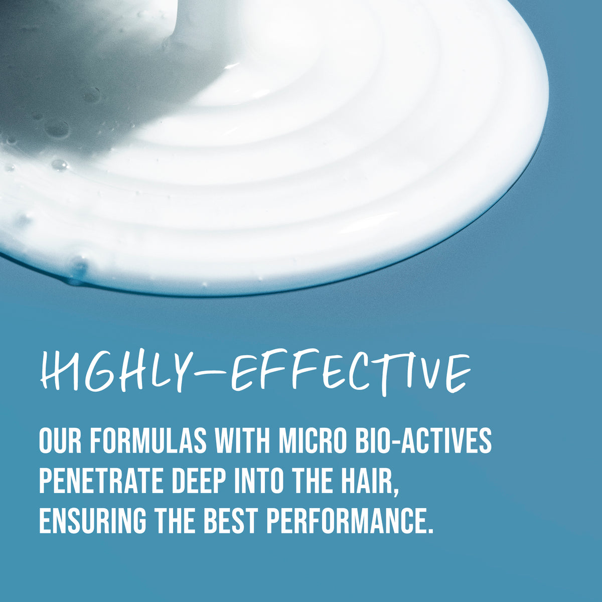 Close-up of a white product with text on a blue background