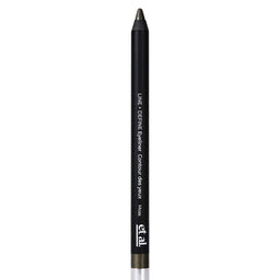 Eyeliner pencil with black casing and silver tip on a white background