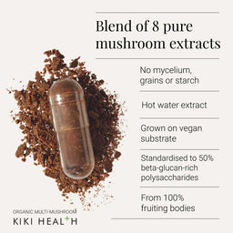 KIKI Health Organic 8 Multi Mushroom Extract Blend 60 Vegicaps