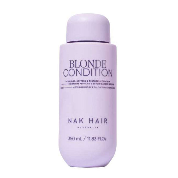 Nak Hair Blonde Condition bottle on a white background