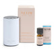NEOM Wellbeing Pod Mini+ Waterless Essential Oil Diffuser - White and Real Luxury De-Stress Essential Oil Blend Duo