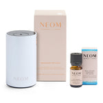 NEOM Wellbeing Pod Mini+ Waterless Essential Oil Diffuser - White and Real Luxury De-Stress Essential Oil Blend Duo