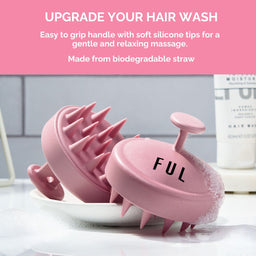 FUL Scalp Massager Shampoo Brush - Pink