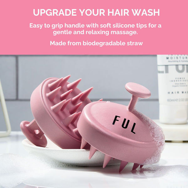 FUL Scalp Massager Shampoo Brush - Pink