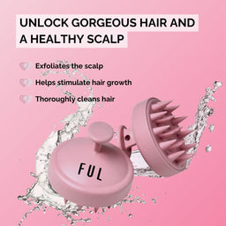 FUL Scalp Massager Shampoo Brush - Pink