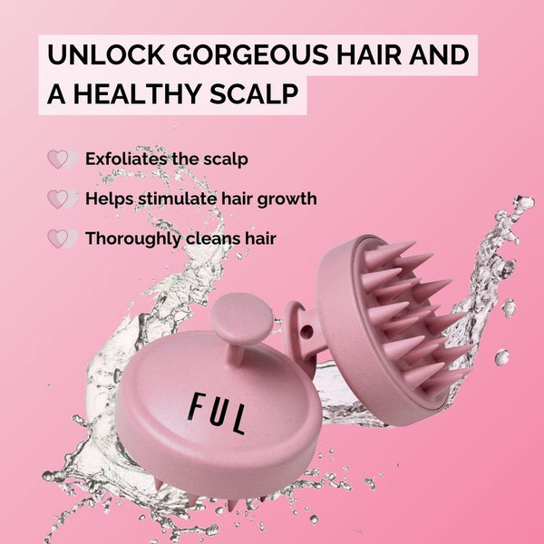 FUL Scalp Massager Shampoo Brush - Pink