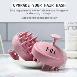 FUL Scalp Massager Shampoo Brush - Pink