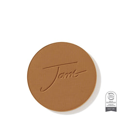 Brown makeup compact with 'Famke' branding on a white background