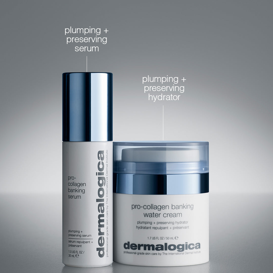 Dermalogica skincare products on a gray background