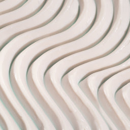 Close-up of wavy white ceramic tiles