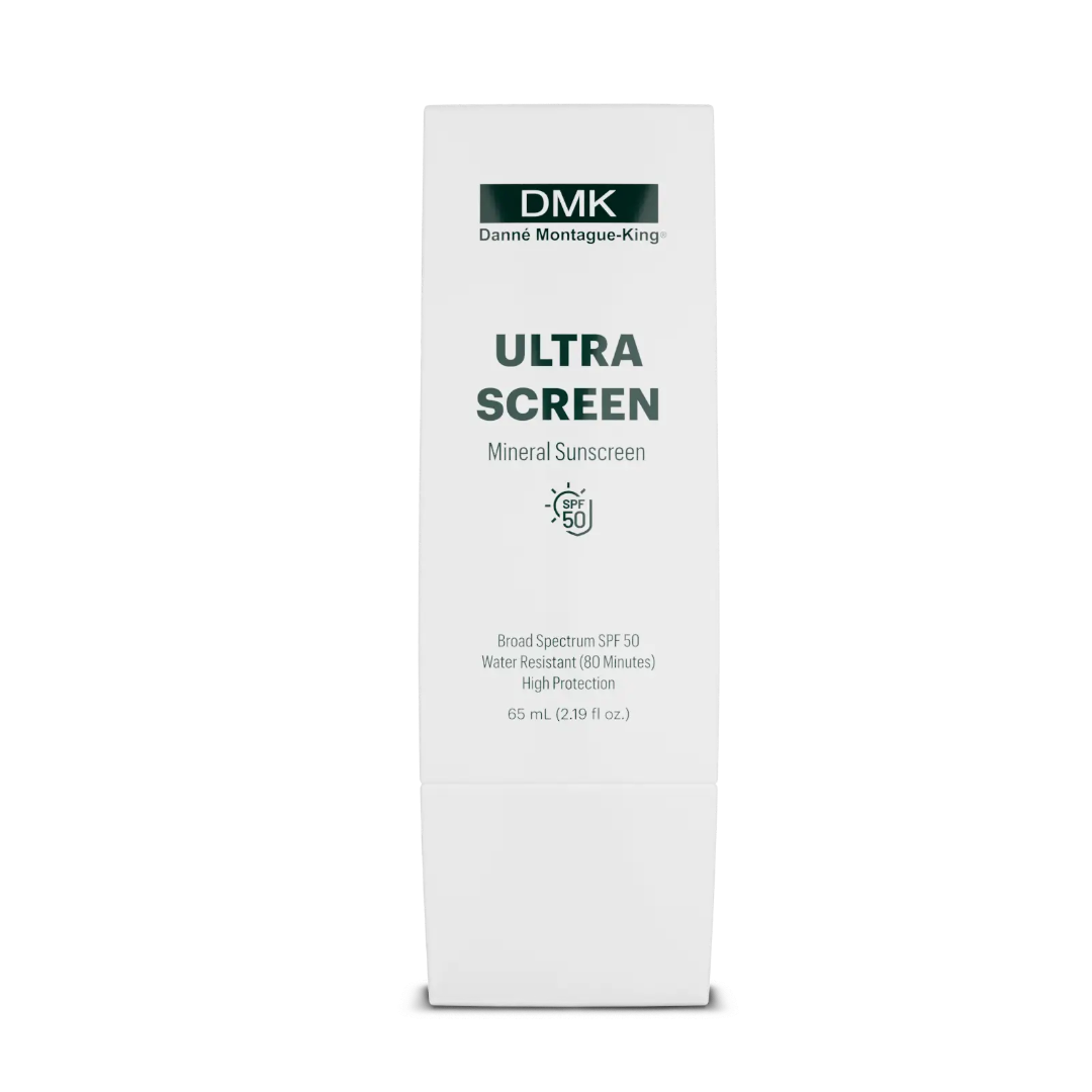 DMK Ultra Screen mineral sunscreen packaging on a white background