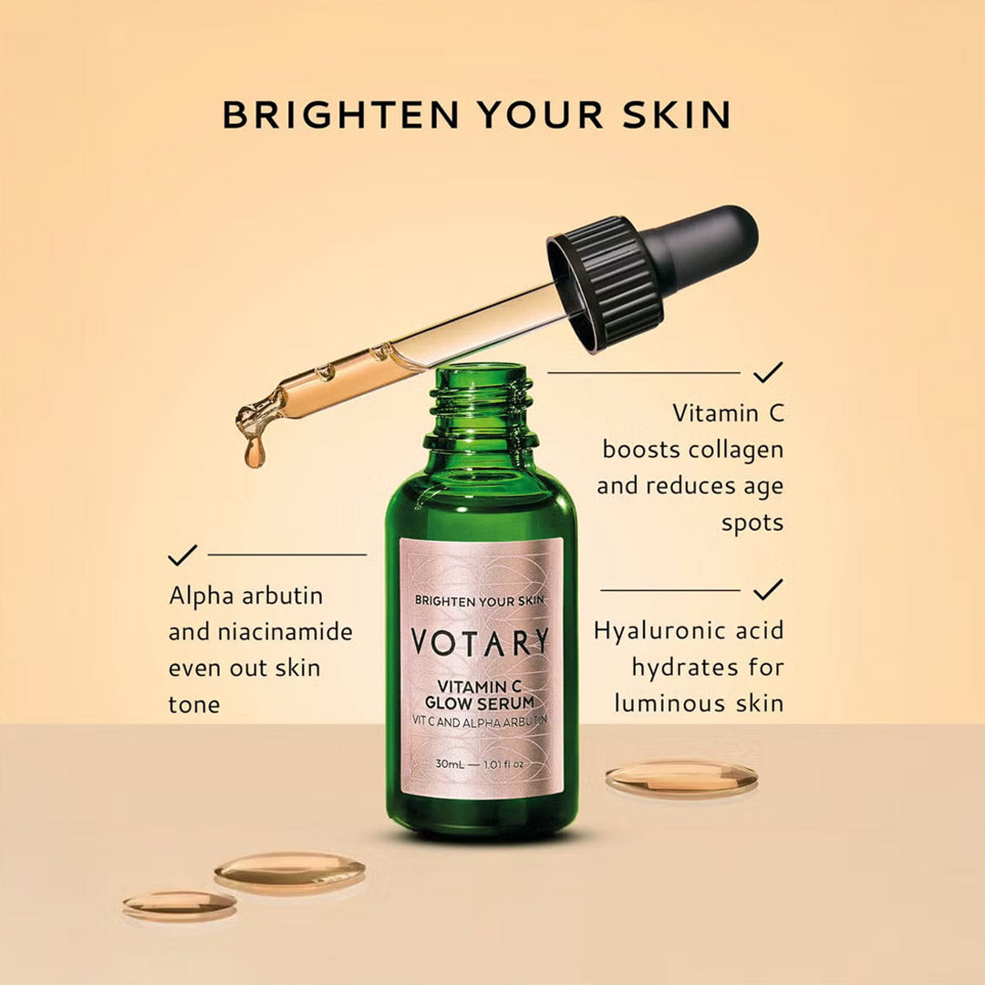 VOTARY Vitamin C Glow Serum, Vit C and Alpha Arbutin 30ml