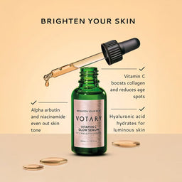 VOTARY Vitamin C Glow Serum, Vit C and Alpha Arbutin 30ml