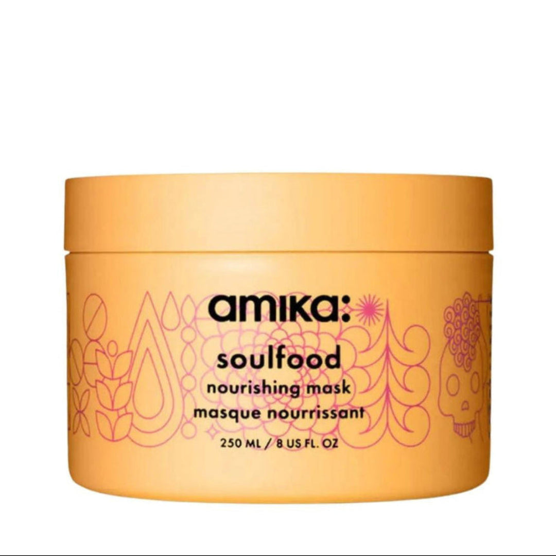 Amika soulfood nourishing mask jar on a white background
