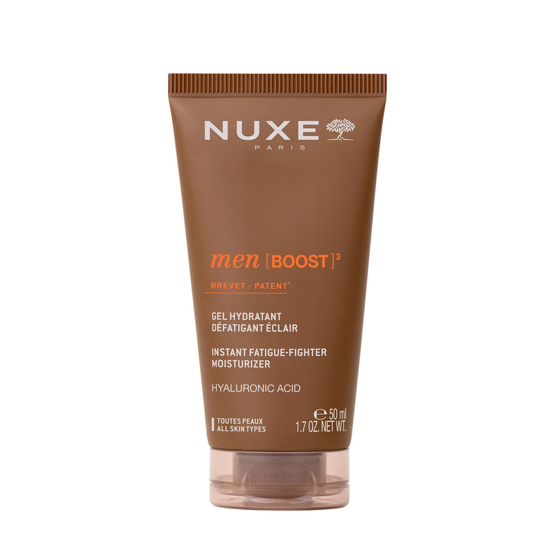 Nuxe men Boost moisturizer tube on a white background