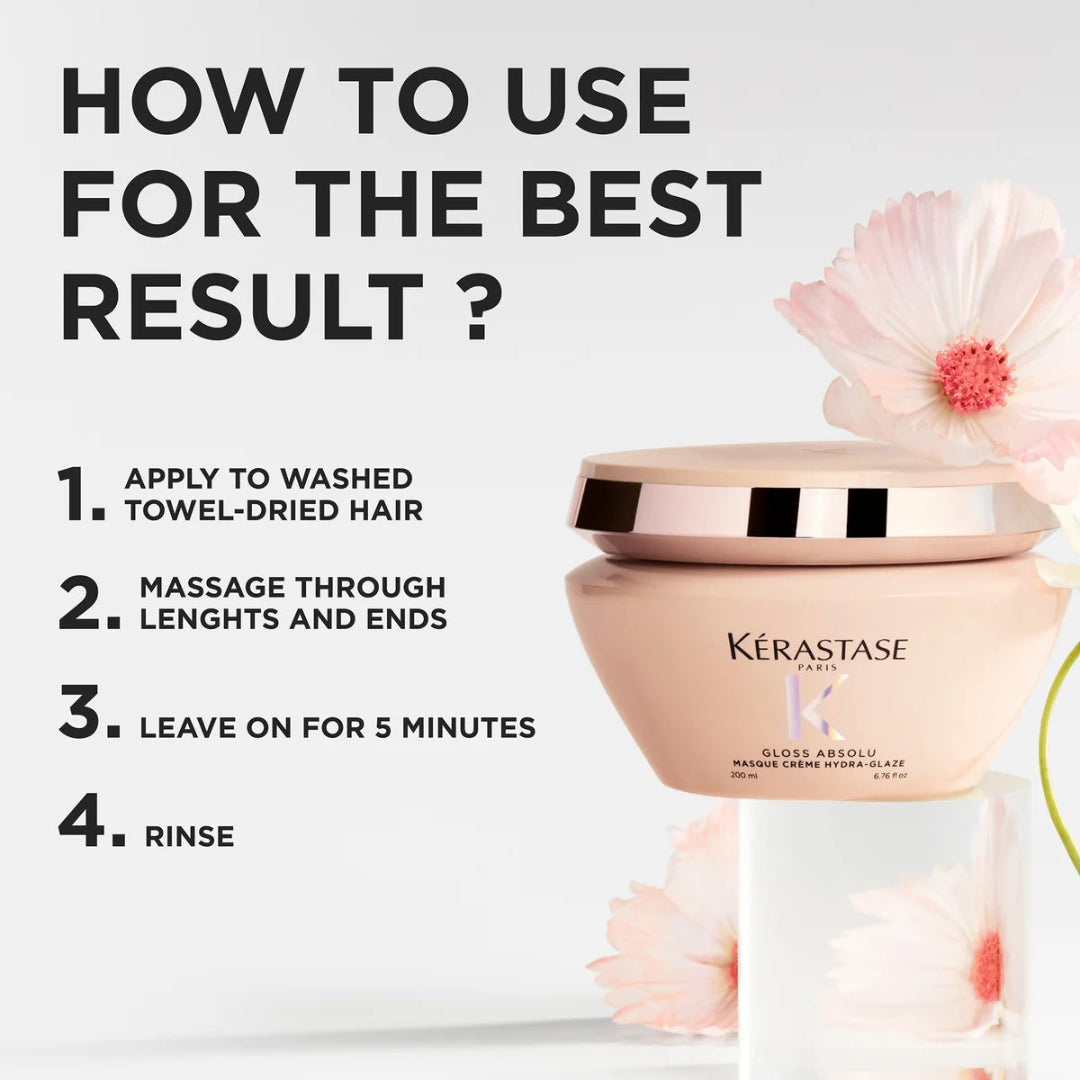 Kérastase hair product with usage instructions on a white background
