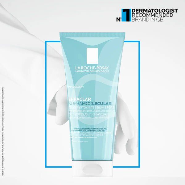 La Roche-Posay Effaclar Supramolecular Face Jelly Cleanser for Oily Skin & Visible Pores, with Salicylic Acid & Niacinamide 200ml