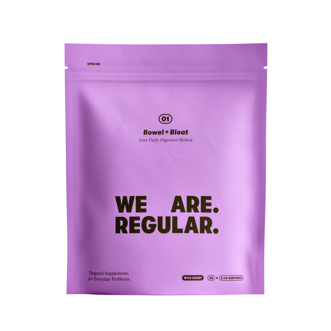 WE ARE. REGULAR. Bowel + Bloat, 28-Day Pouch