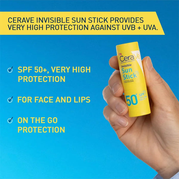 CeraVe Invisible Sun Stick SPF 50 for all skin types with 3 essential ceramides 8g