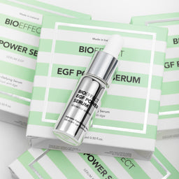 BIOEFFECT EGF Power Serum bottle on top of its packaging 