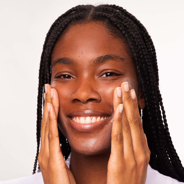 a closeup of a women smiling 