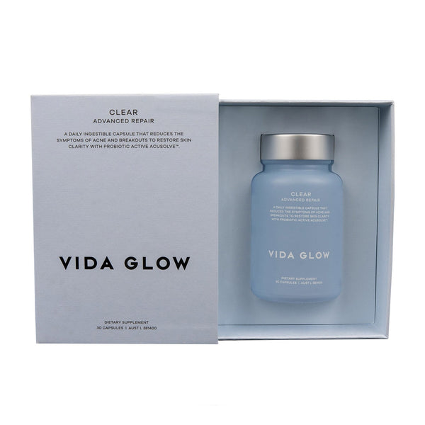 Blue Vida Glow Clear tub in box