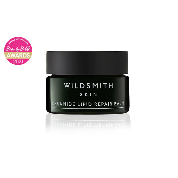 Wildsmith Skin Ceramide Lipid Repair Balm 12.75g tub with Beauty Bible Awards 2021 logo